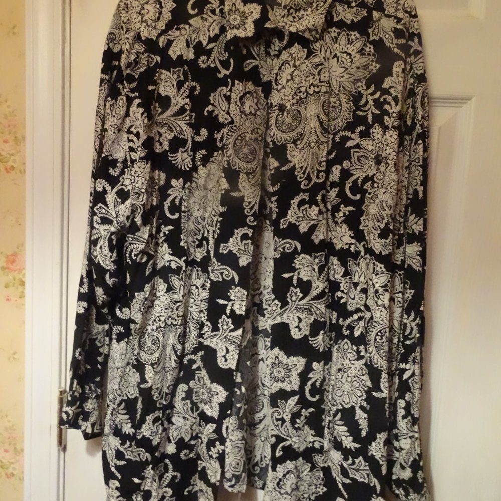 Pendelton men's shirt, floral, cream and black, sz XL